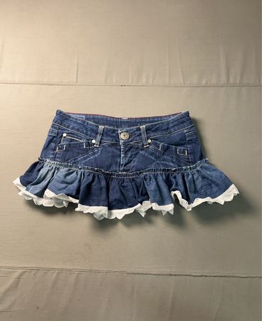 G-Star RAW Damen Denim Minirock mit Rüschen