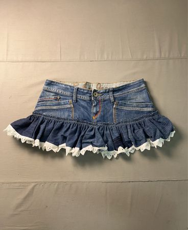 Diesel Damen Rüschenshorts aus Denim