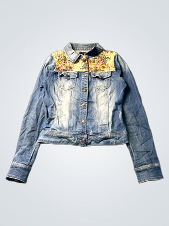 Forever 21 Denim Jacket with Floral Accents
