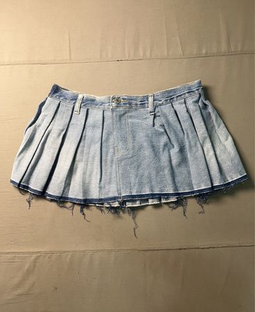 Denim Faltenminirock