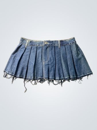 Denim Faltenminirock