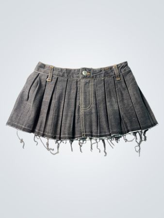 Grauer Denim-Plisseerock