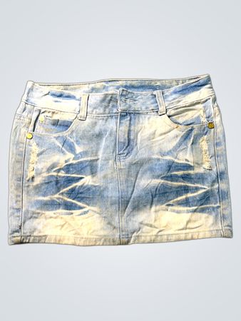 Indigo verwaschener Denim Minirock