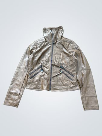 Ci Sono By Cavalini Brown Faux Leather Jacket