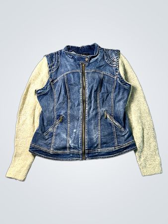 Coalition Denim Jacket with Sweater Sleeves