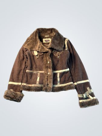 Specchio Woman Braune Kunstpelzgefütterte Jacke