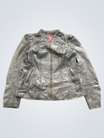 Veste en simili cuir noir EDC pour femme