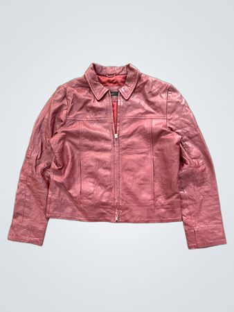 Kiabi Freizeit Lederjacke in Burgunderrot