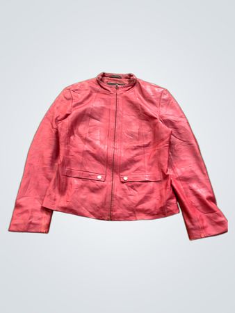 Napujin Damen Rote Lederjacke XL
