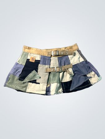 Carhartt Patchwork Minirock mit Schnallen
