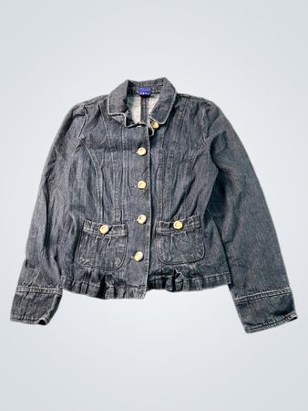 B.U.M. Equipment Denimjacke mit Rüsche am Saum