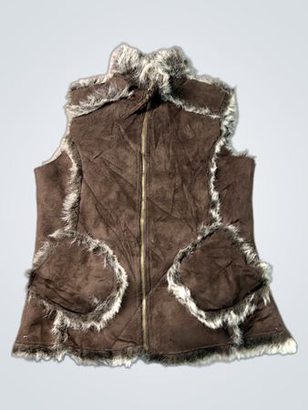 DENIMCO Weste mit Kunstfellbesatz