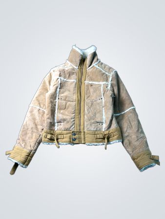 Seelucian Outerwear Collection Brown Suede & Shearling Lined Jacket