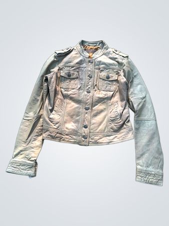 CAMAFEU Women's Brown Leather Jacket