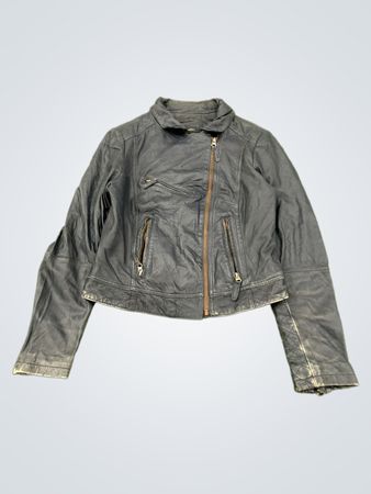 ARMA WOMEN Black Leather Biker Jacket