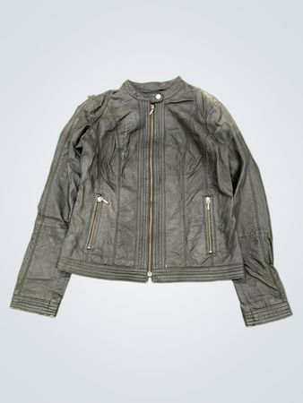 Veste en cuir synthétique noir