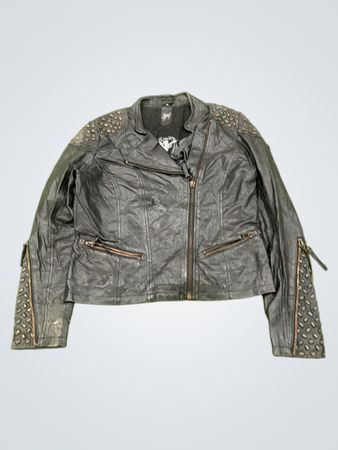 Gipsy Women's Black Leather Studded Biker Jacket