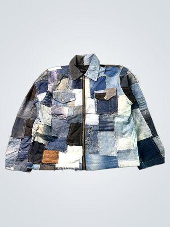 Upcycled Patchwork Denim Jacket