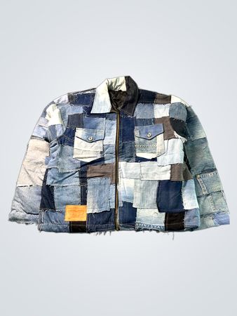 Veste en denim patchwork Levi's upcyclée