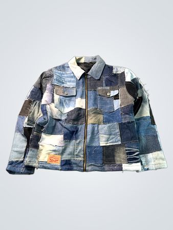 Veste en jean patchwork Levi's upcyclée