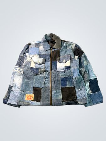 Veste en denim patchwork Levi's upcyclée