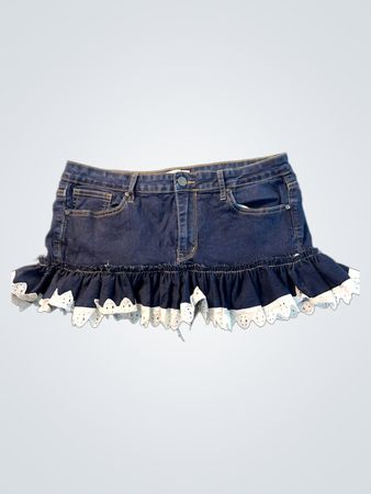Jupe en denim Calvin Klein Jeans avec bord en dentelle