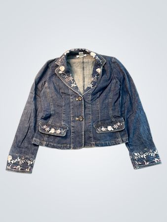 Nine West Embroidered Denim Jacket