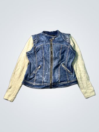 Coalition LA Denim Jacket with Knit Sleeves