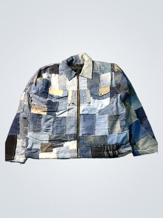 アップサイクルパッチワークデニムジャケット
