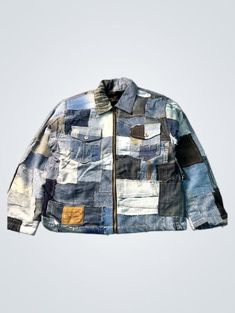 アップサイクルパッチワークデニムジャケット