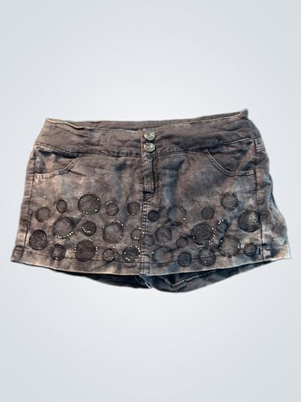 Jupe en denim pour femmes OUTFITER avec des cercles ornés.