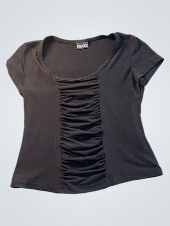 Baranda Black Ruched T-Shirt