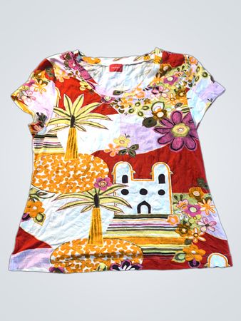 Modin Women's Graphic Print V-Neck T-Shirt