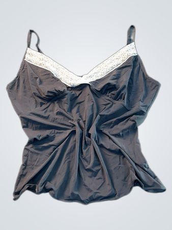 Gray camisole with lace trim