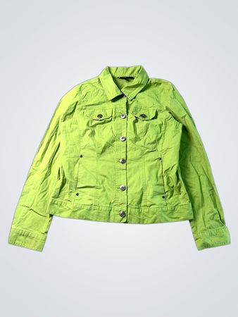 FRANCINE Damen Limegrüne Button-Up Jacke