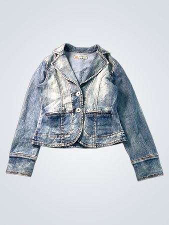 OBAY Jeans Denim Jacket with Rose Detail