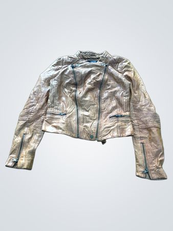 Zara Trafaluc Brown Leather Biker Jacket