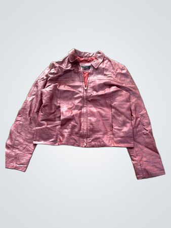Kiabi Casual Red Faux Leather Jacket