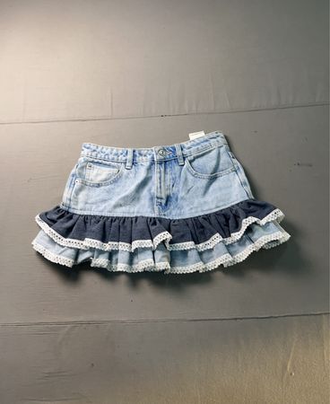 Upgecycelter DENIM PINKIE Rüschen-Jeansrock