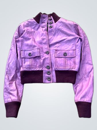Veste bomber courte violette pour femme Denny Rose