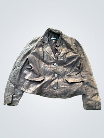Veste blazer en cuir brun Bayside