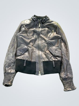 KIL@KOR Women's Leather Bomber Jacket