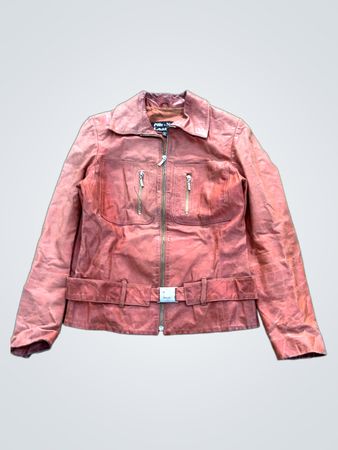 Pôle-Nord Leather Damen Lederjacke in Braun mit Gürtel
