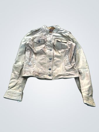 Chaqueta de cuero marrón para mujer CAMATEU