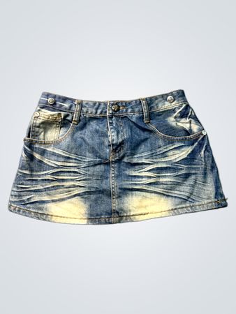 Jeans-Minirock mit Used-Look