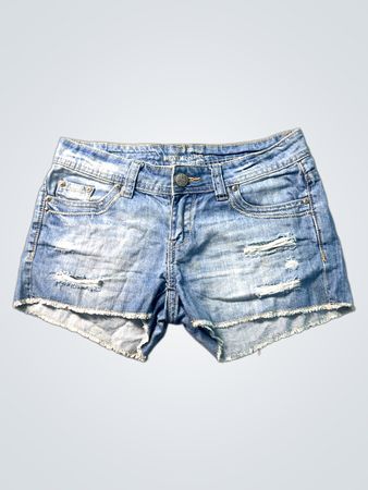Damen Denim-Shorts mit Used-Effekt