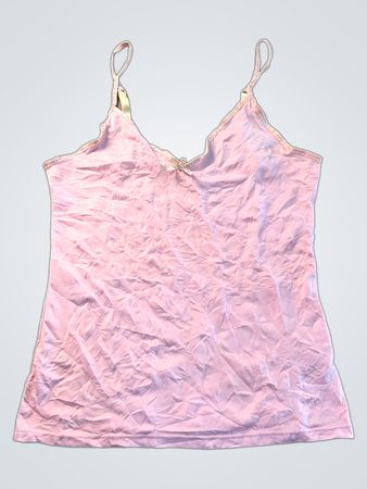 Rosa Camisole-Top mit Spitzenbesatz