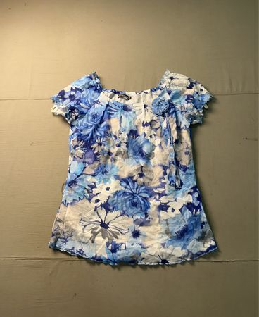 LIVINGSTON Oberteil mit blauem Blumenmuster