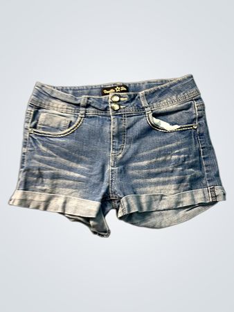 Vanilla Star Damen-Jeansshorts mit Flügelverzierungen