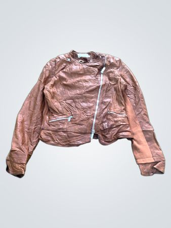 Veste en cuir brun Karen Millen